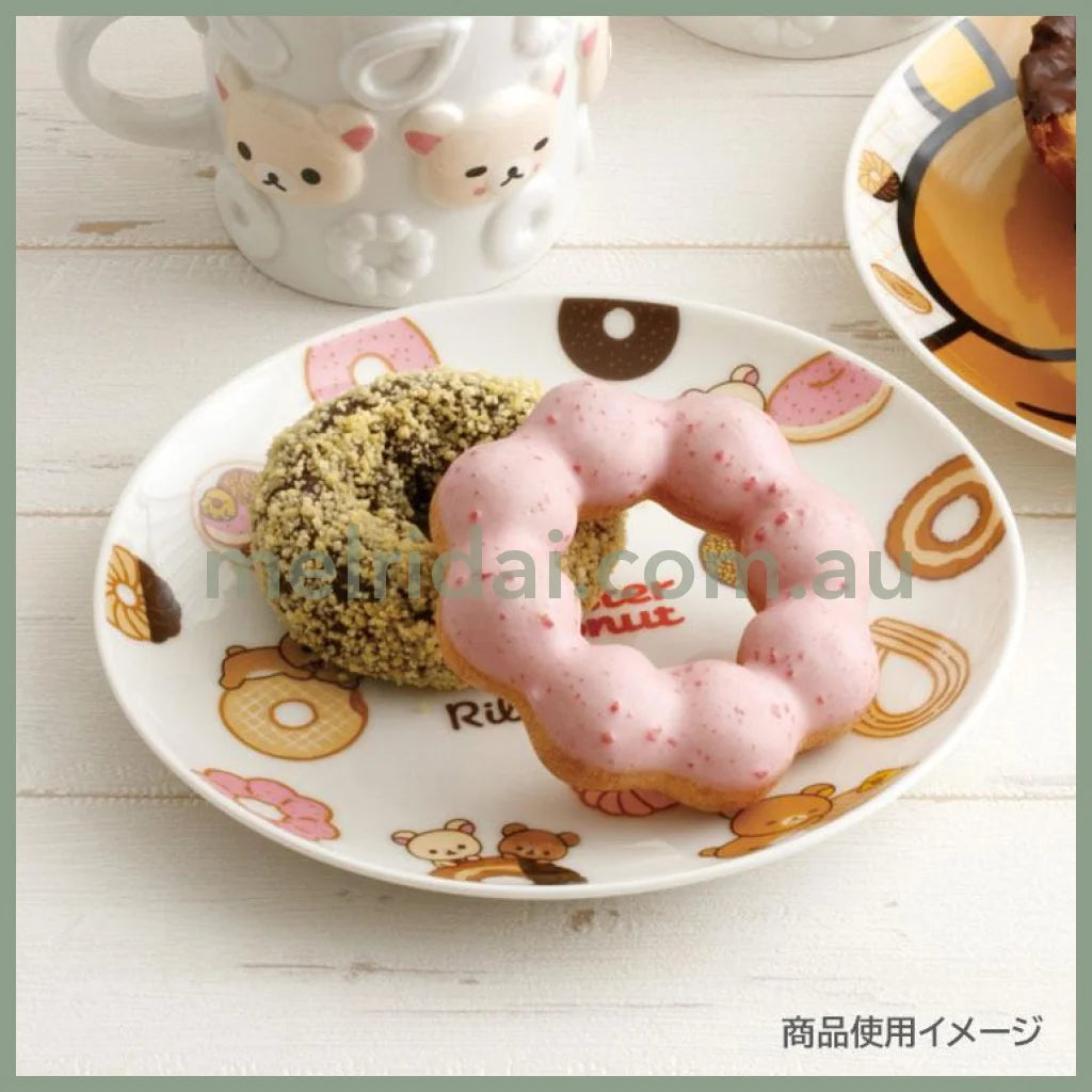 SAN-X | Rilakkuma Ceramic Plate 200×200×23mm (Mister Donut Standing)