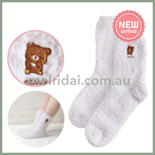 SAN-X | Rilakkuma Chairoikoguma Chilling Room Socks 23~25cm (Sleeping Together Series)