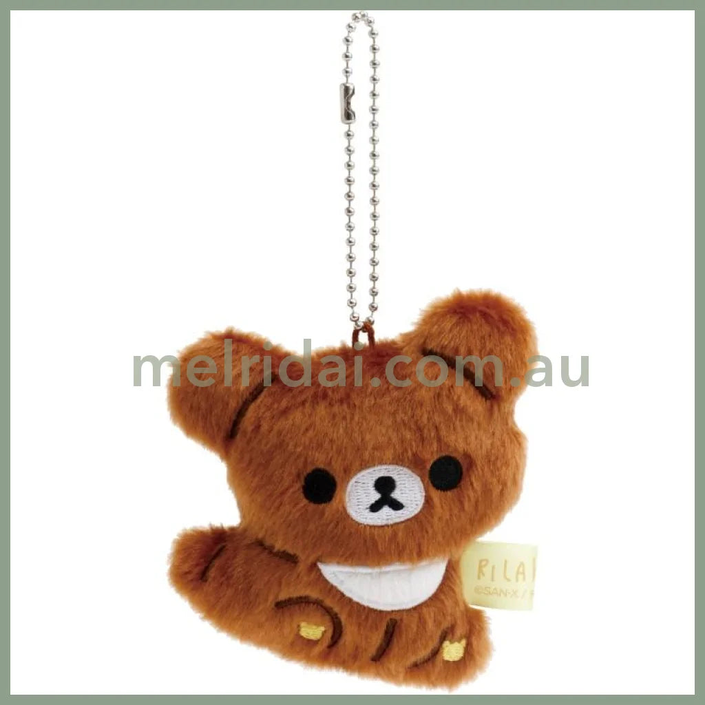 San-X | Chairoikoguma Hanging Plush Plush Keychain 80×70×30mm (Rilakkuma Stay with Me Haggard & Drawn & Significantly