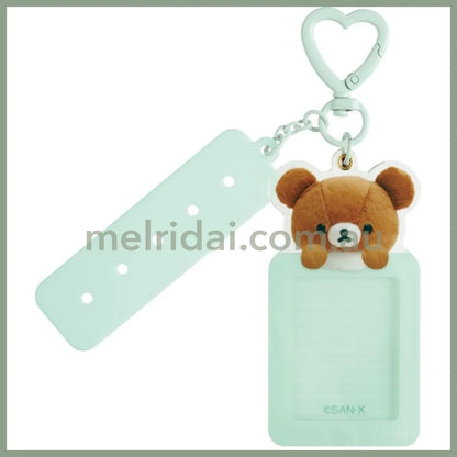 SAN-X | Rilakkuma Chairoikoguma Photo Holder Keychain With Custom Tag