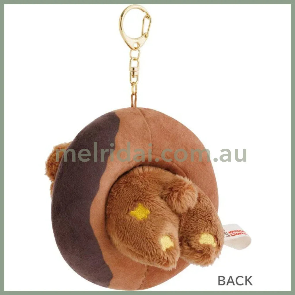 SAN-X | Rilakkuma Chairoikoguma Plush Keychain Bag Charm Hanging Plush 110×100×90mm (Mister Donut)