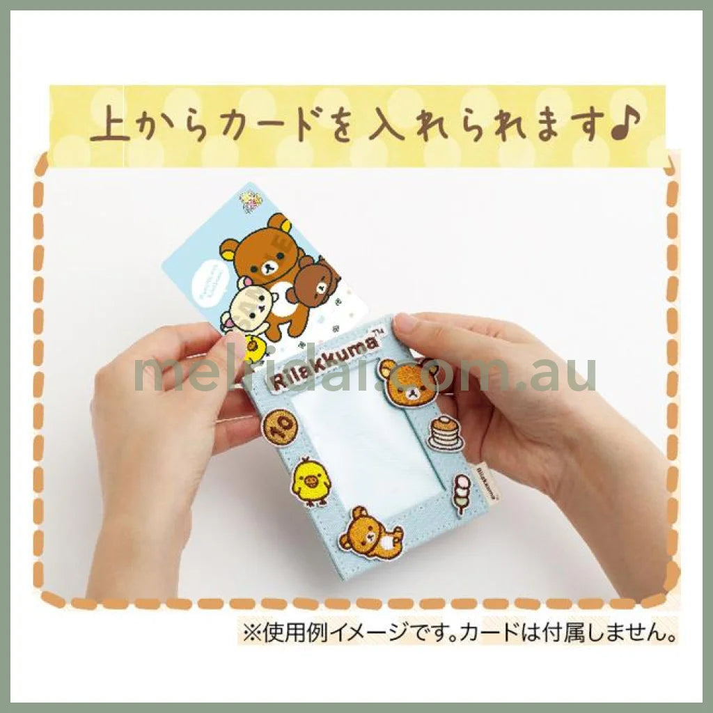 SAN-X | Rilakkuma Embroidered Applique Patch Instant Photo Keychain 88x63mm (Pink)