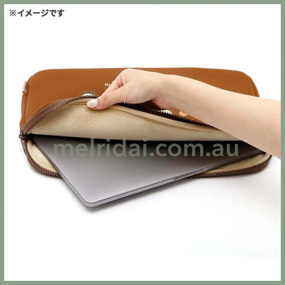 SAN-X | Rilakkuma Embroidered Appliques 13 inch Laptop Bag Tablet Case 200x310x15 mm (Brown)
