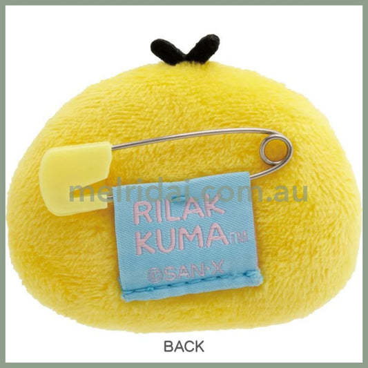 San-X | Rilakkuma Emojis Plush Badge Kiiroitori 40×60×15Mm