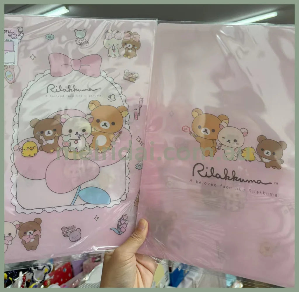 SAN-X | Rilakkuma Hardcover Double Clear Folder 310×235mm(A4) (Rilakkuma Makeup)
