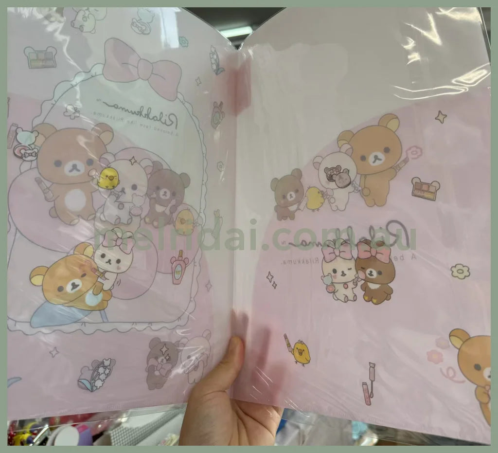 SAN-X | Rilakkuma Hardcover Double Clear Folder 310×235mm(A4) (Rilakkuma Makeup)