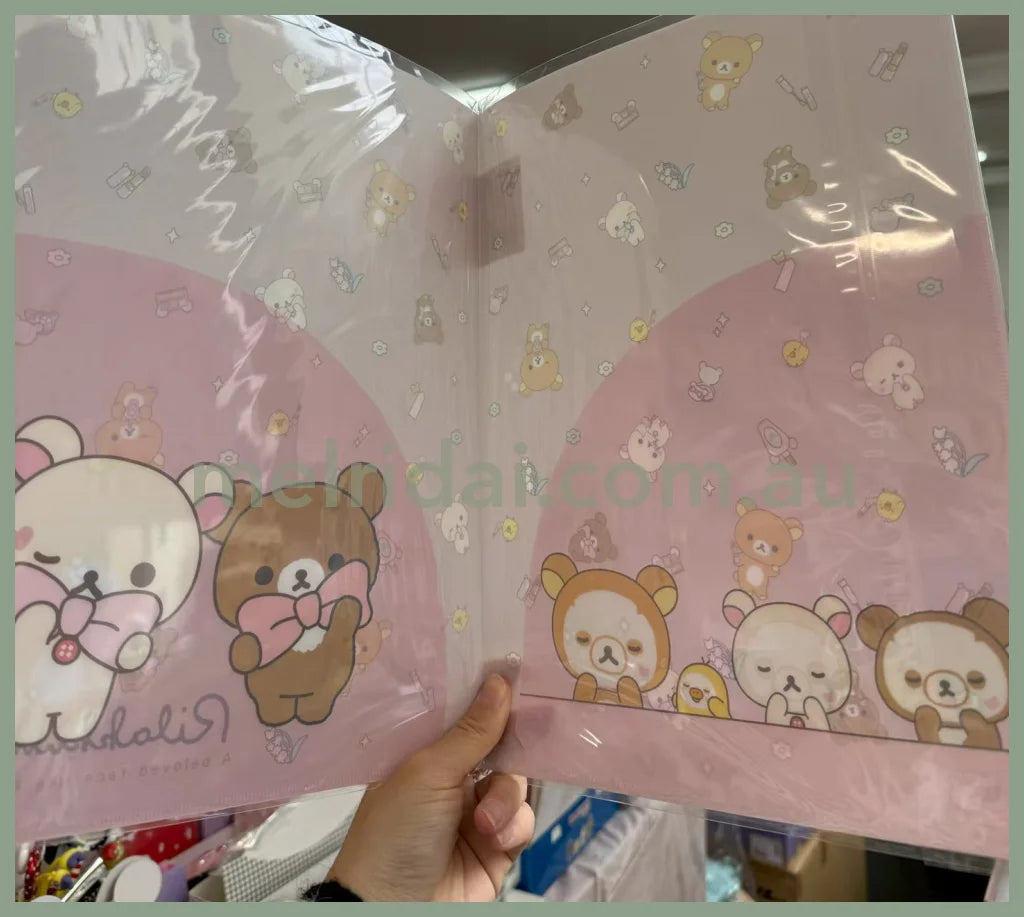 SAN-X | Rilakkuma Hardcover Double Clear Folder 310×235mm(A4) (Rilakkuma Makeup)