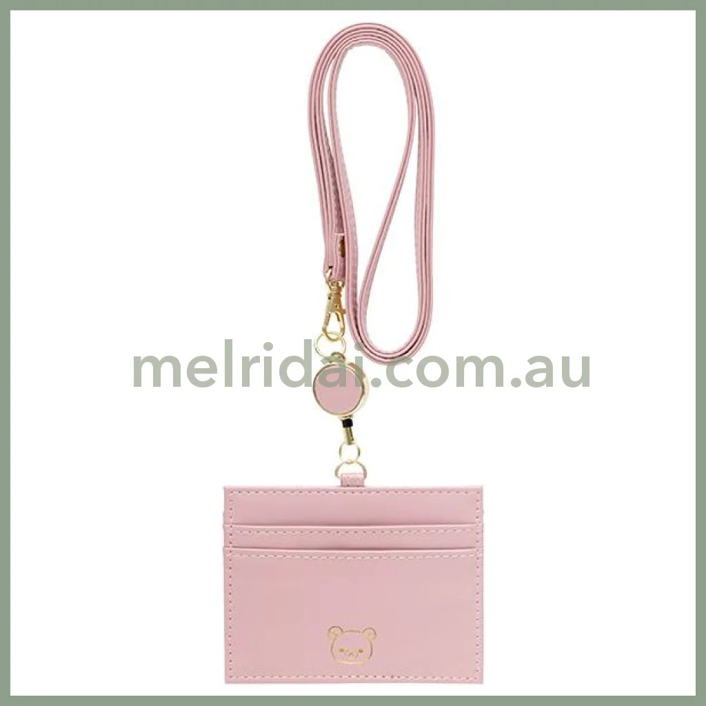 SAN-X | Rilakkuma ID Holder Card Case Reel Pink 80×100mm