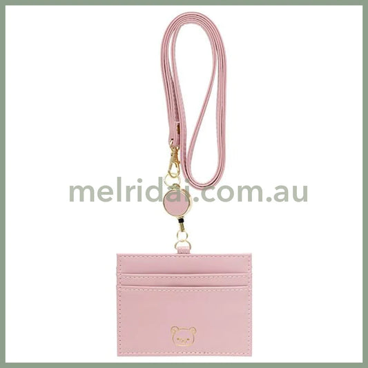 SAN-X | Rilakkuma ID Holder Card Case Reel Pink 80×100mm