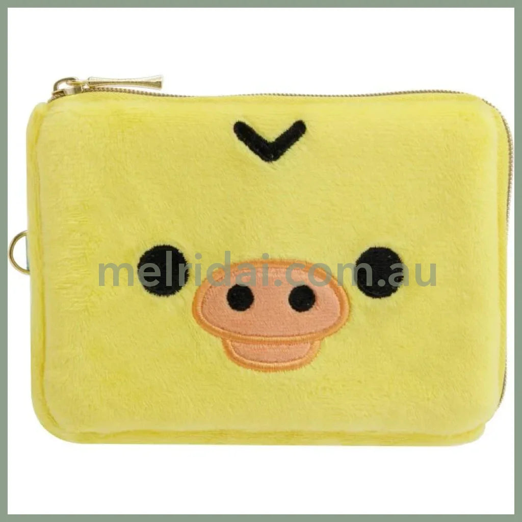 SAN-X | Rilakkuma Kiiroitori Plush Square Pass Case Pouch Reel 100×130×20mm