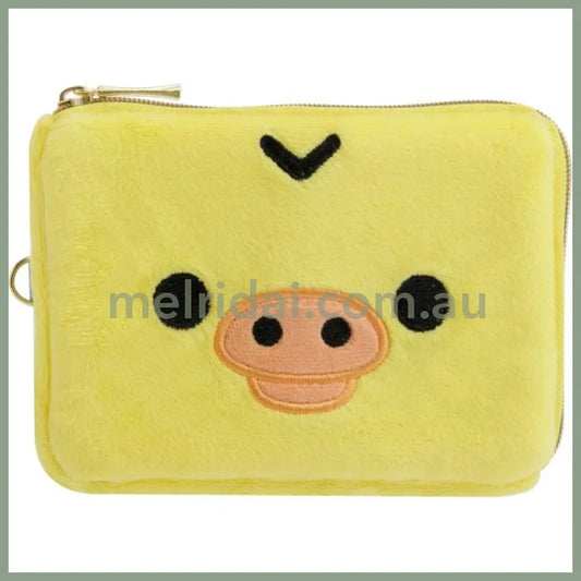 SAN-X | Rilakkuma Kiiroitori Plush Square Pass Case Pouch Reel 100×130×20mm