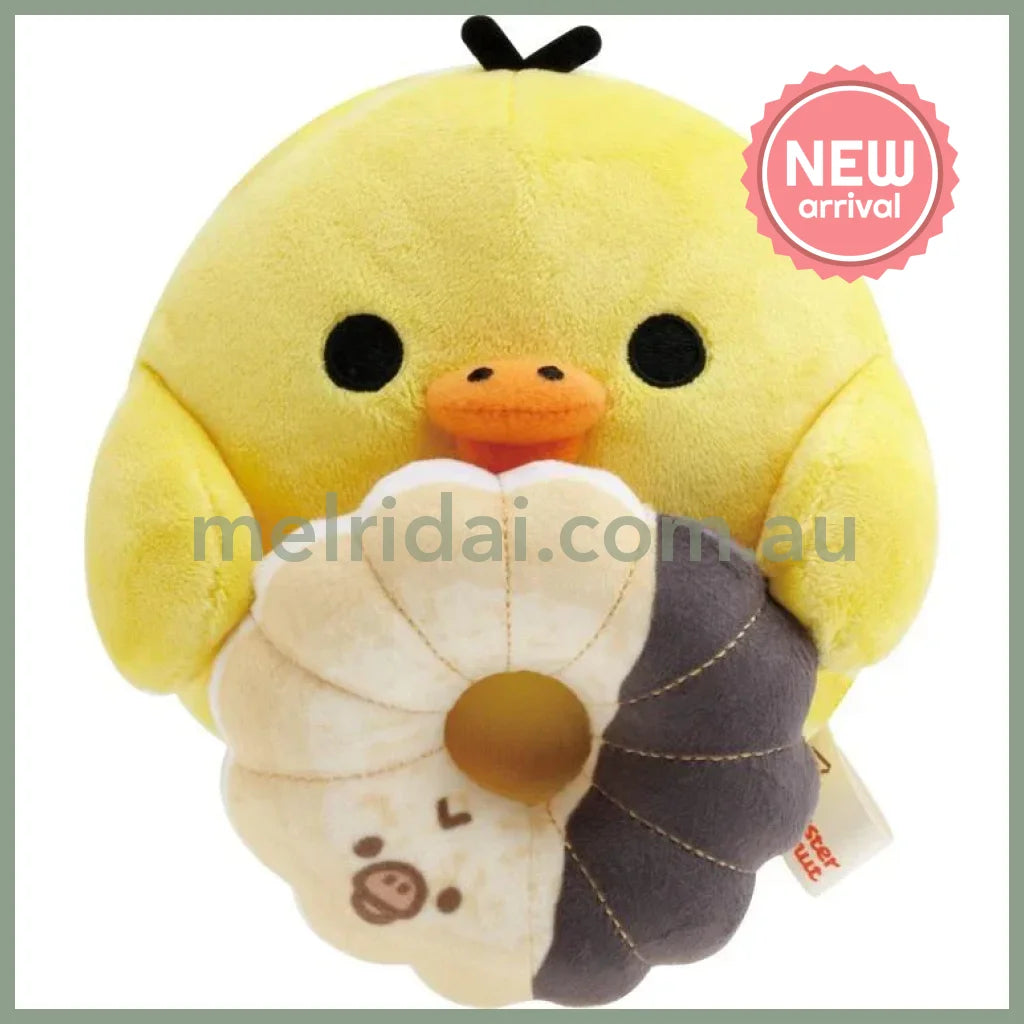SAN-X | Rilakkuma Kiiroitori Plush Toy Plush Doll S 120×120×110mm (Mister Donut Standing)