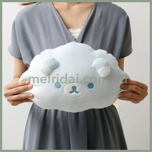 SAN-X | Rilakkuma & Kiiroitori Yellow Chick Two Side Mochi Mochi Cushion Blue 250×370×100mm (Umbrella Rain then Sunny)