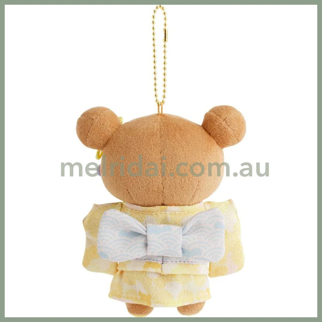 SAN-X | Rilakkuma Kimono Burasage Plush Strap Bag Charm Keychain 100x130mm
