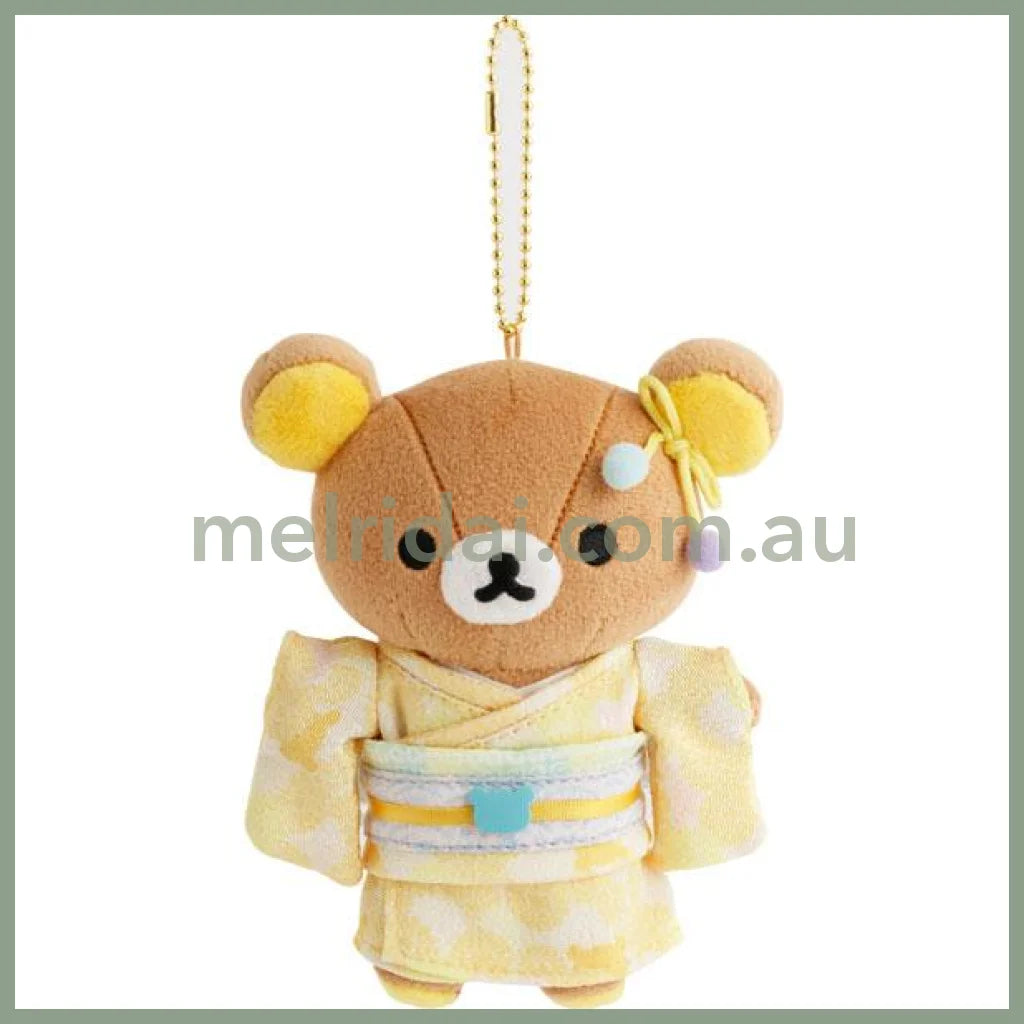 SAN-X | Rilakkuma Kimono Burasage Plush Strap Bag Charm Keychain 100x130mm