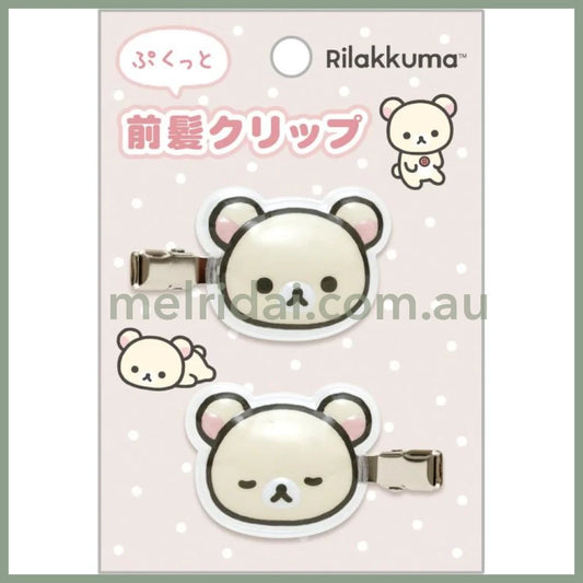 SAN-X | Rilakkuma Korilakkuma Acrylic Hair Clip Set Puffy 110×75mm