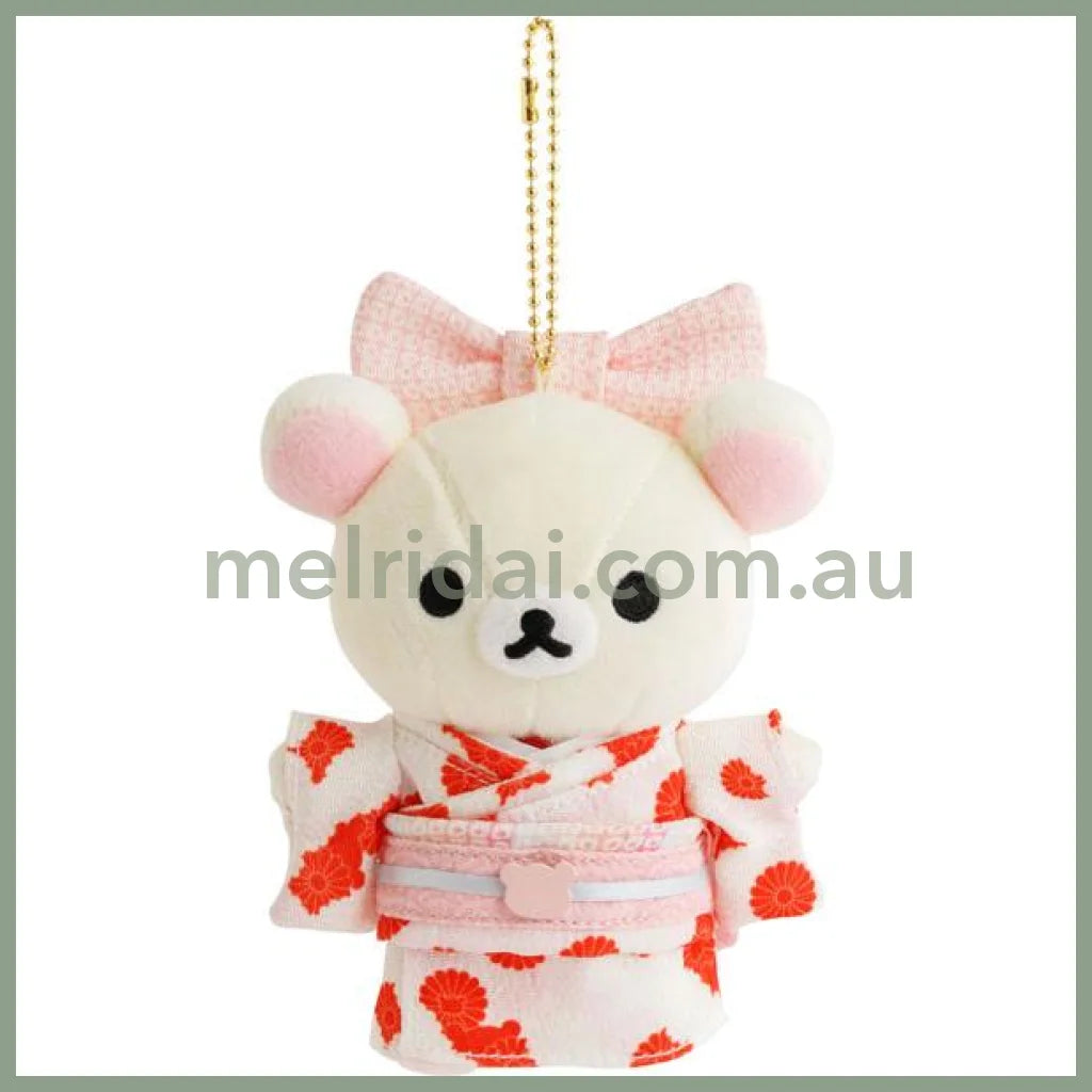 SAN-X | Rilakkuma Korilakkuma Kimono Burasage Plush Strap Bag Charm Keychain 100x125mm