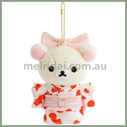 SAN-X | Rilakkuma Korilakkuma Kimono Burasage Plush Strap Bag Charm Keychain 100x125mm