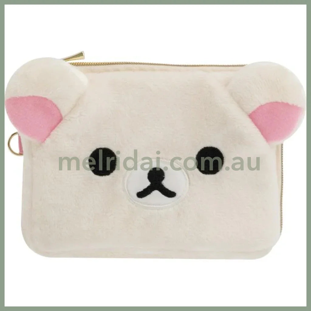 SAN-X | Rilakkuma Korilakkuma Plush Square Pass Case Pouch Reel 100×130×20mm