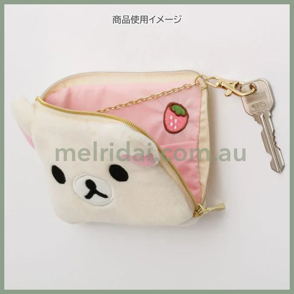 SAN-X | Rilakkuma Korilakkuma Plush Square Pass Case Pouch Reel 100×130×20mm