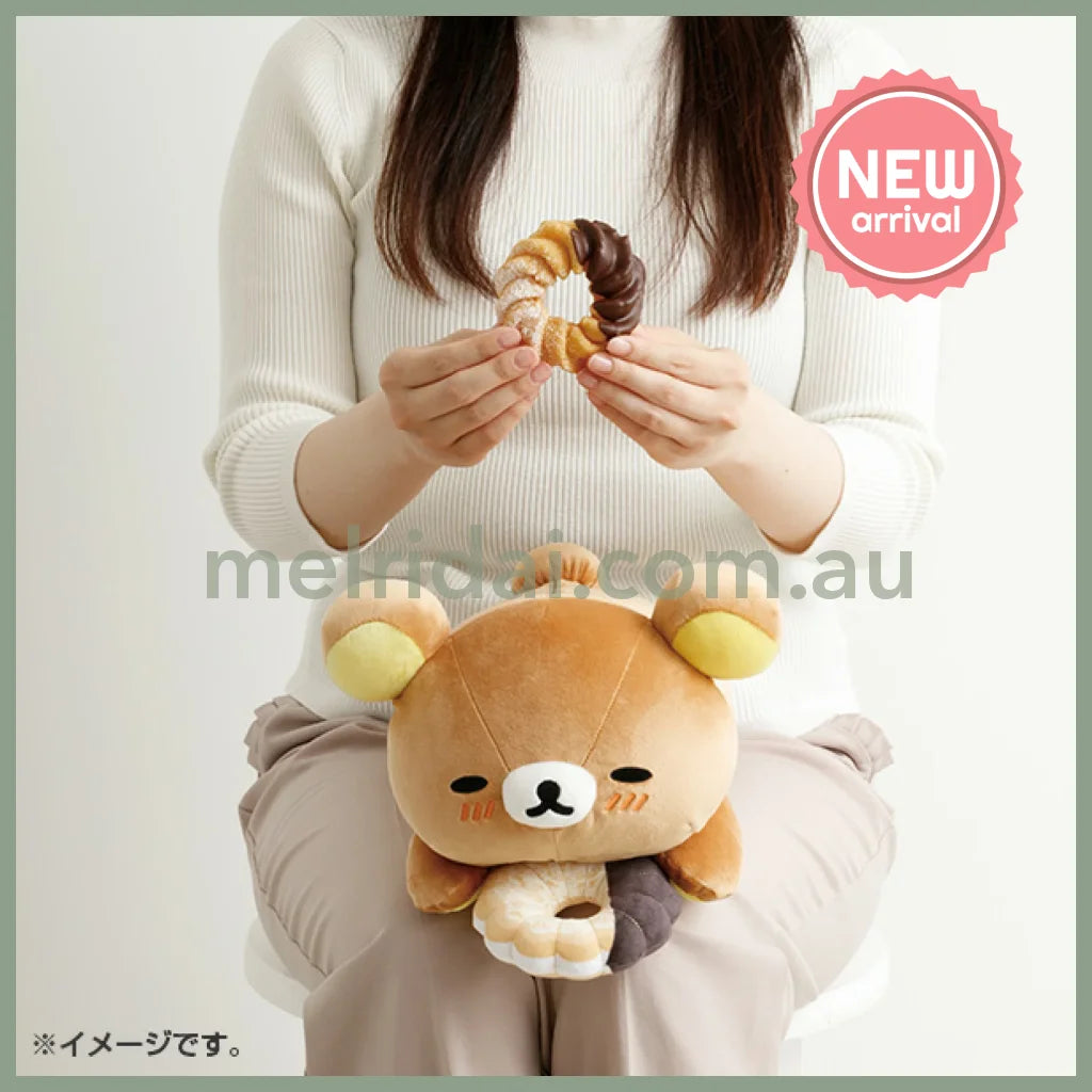 SAN-X | Rilakkuma Korilakkuma Plush Toy Plush Doll L 160×180×300mm (Mister Donut Lying Down)