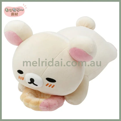 SAN-X | Rilakkuma Korilakkuma Plush Toy Plush Doll L 160×180×300mm (Mister Donut Lying Down)