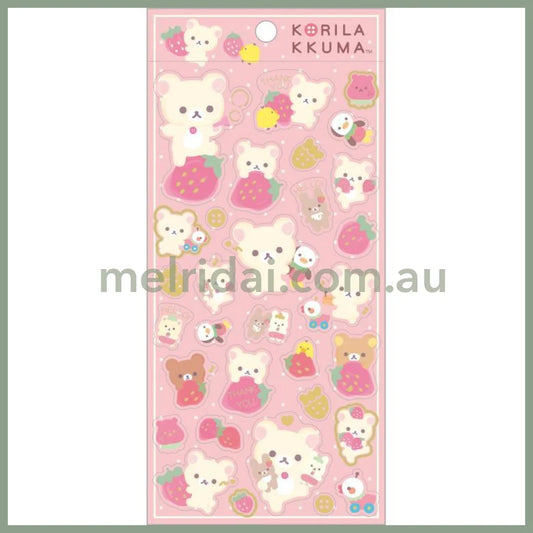 SAN-X | Rilakkuma Korilakkuma Sheet Sticker (Full of Strawberry Day)