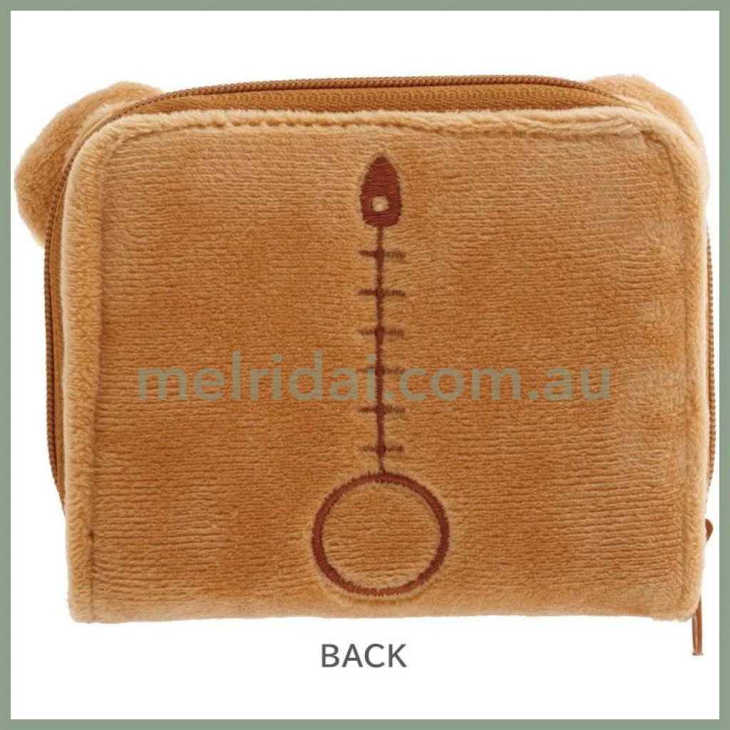 SAN-X | Rilakkuma Mascot Plush Face Bifold Wallet 110×120×35mm (Rilakkuma)