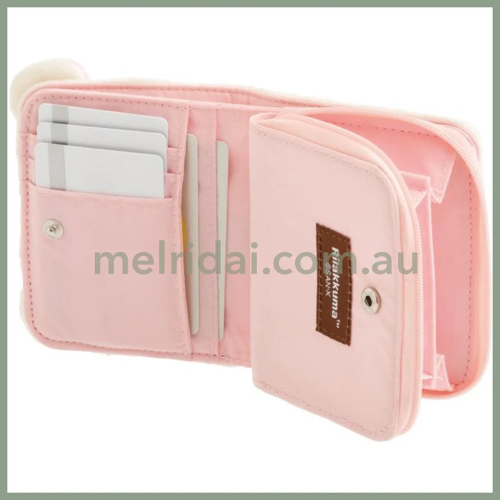 SAN-X | Rilakkuma Mascot Plush Face Bifold Wallet 110×120×35mm (Korilakkuma)