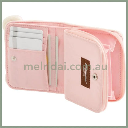 SAN-X | Rilakkuma Mascot Plush Face Bifold Wallet 110×120×35mm (Korilakkuma)