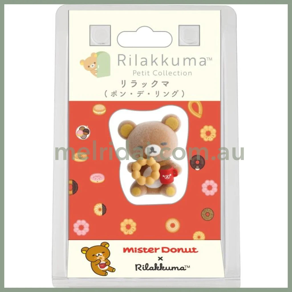 SAN-X | Rilakkuma x Mister Donut Petit Flocked Mini Figure 35x30x30mm