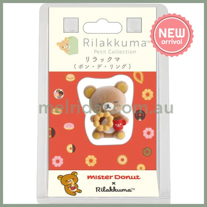 SAN-X | Rilakkuma x Mister Donut Petit Flocked Mini Figure 35x30x30mm