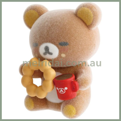 SAN-X | Rilakkuma x Mister Donut Petit Flocked Mini Figure 35x30x30mm