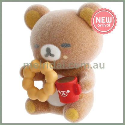 SAN-X | Rilakkuma x Mister Donut Petit Flocked Mini Figure 35x30x30mm