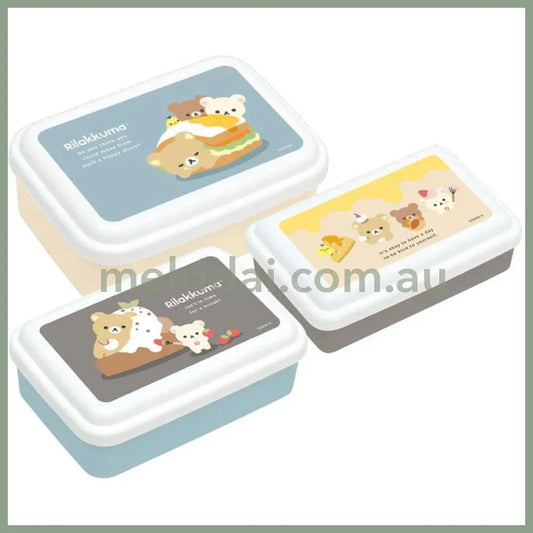 San-X | Rilakkuma Nesting Food Storage Container Set Of 3 Bento Box (540Ml &350Ml &230Ml)