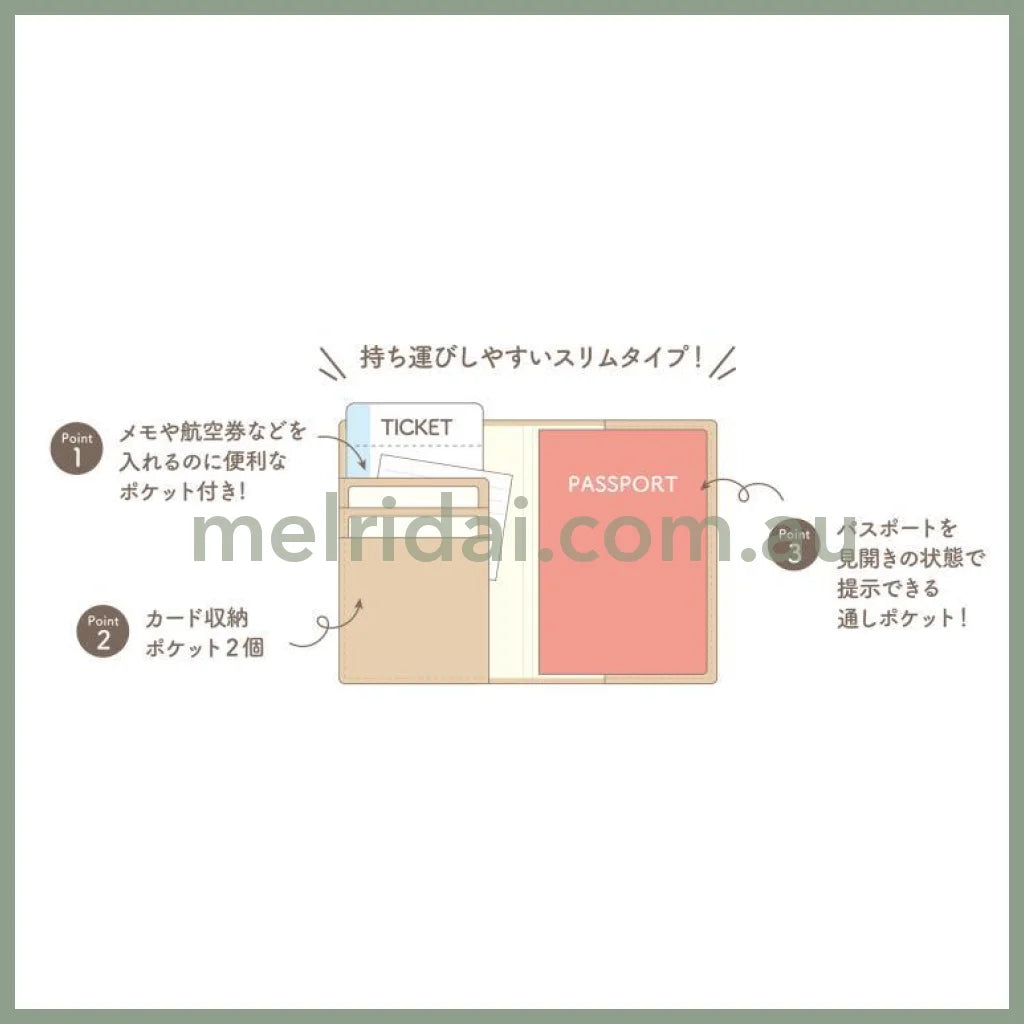 SAN-X | Rilakkuma Passport Cover Card Holder 100×141×10mm (Face)