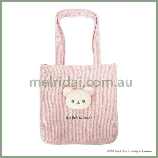 SAN X | Rilakkuma Pink Tote Bag 250×250×125mm (BASIC RILAKKUMA Favorite Things)