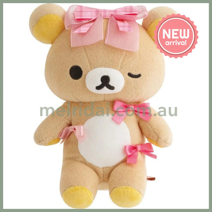 SAN-X | Rilakkuma Plush Doll Plush Toy Ribbon Wink 190×150×105mm (Makeup Rilakkuma