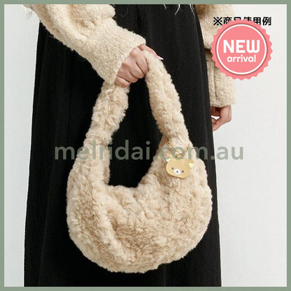 SAN-X | Rilakkuma Plush Hand Bag 180×300×80mm (New Basic BOA ITEMS Moko Moko Fluffy)