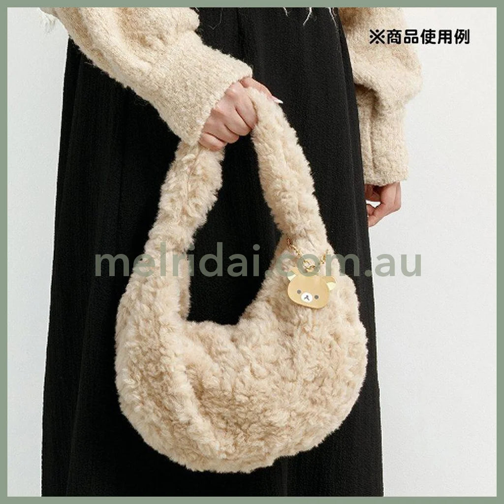SAN-X | Rilakkuma Plush Hand Bag 180×300×80mm (New Basic BOA ITEMS Moko Moko Fluffy)