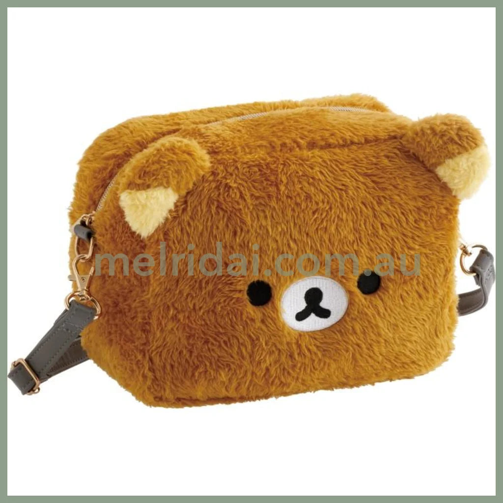 SAN-X | Rilakkuma Plush Shoulder Bag Face Brown 150×200×80mm (Stay With Me)