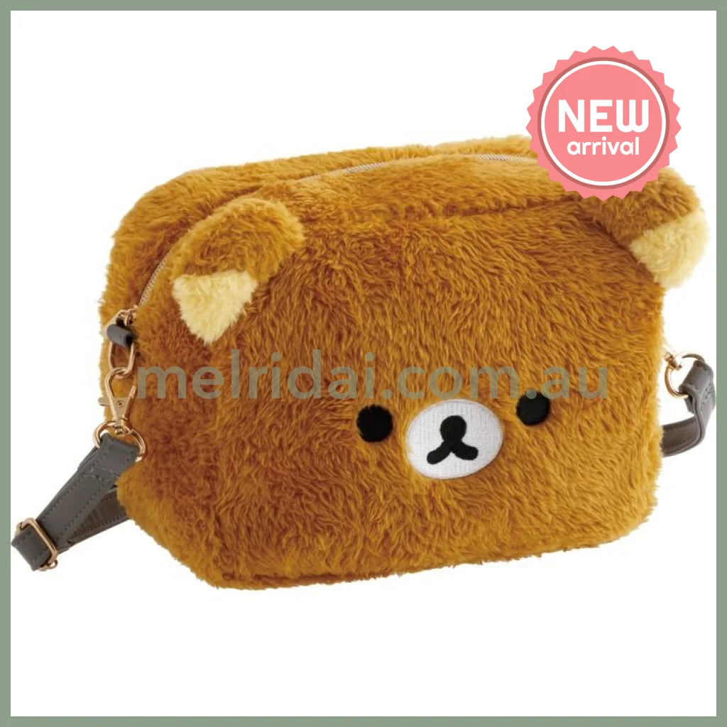 SAN-X | Rilakkuma Plush Shoulder Bag Face Brown 150×200×80mm (Stay With Me)