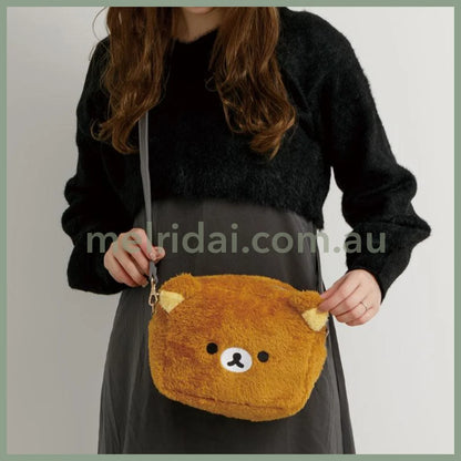 SAN-X | Rilakkuma Plush Shoulder Bag Face Brown 150×200×80mm (Stay With Me)