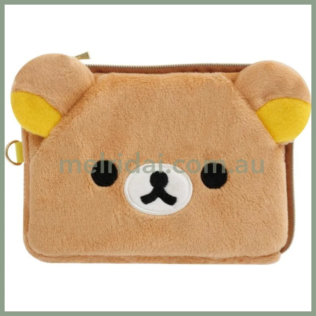 SAN-X | Rilakkuma Plush Square Pass Case Pouch Reel 100×130×20mm