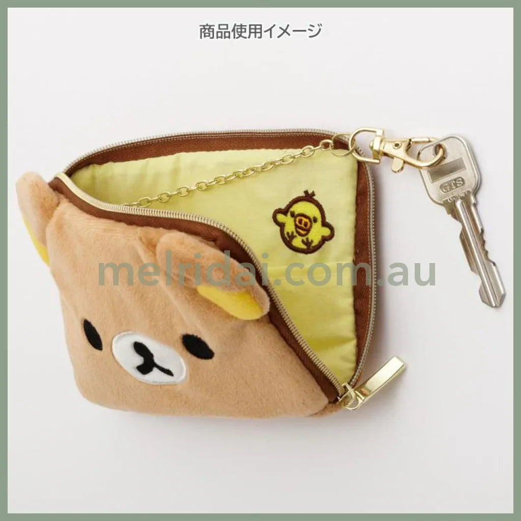 SAN-X | Rilakkuma Plush Square Pass Case Pouch Reel 100×130×20mm