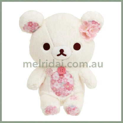 San-X | Rilakkuma Plush Toy 20Th Anniversary 190×160×110Mm (Sakura Limted) 白小熊Korilakkuma
