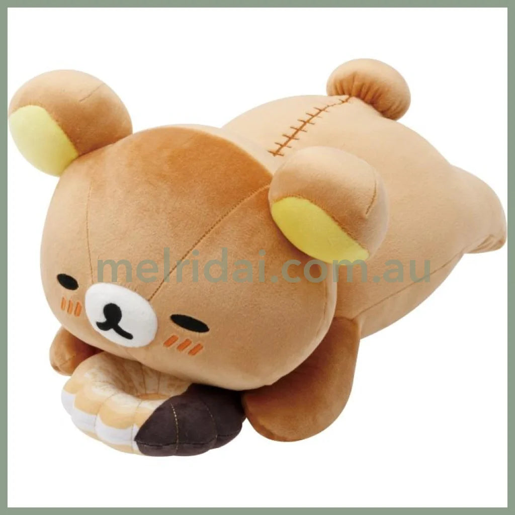 SAN-X | Rilakkuma Plush Toy Plush Doll L 160×180×300mm (Mister Donut Lying Down)