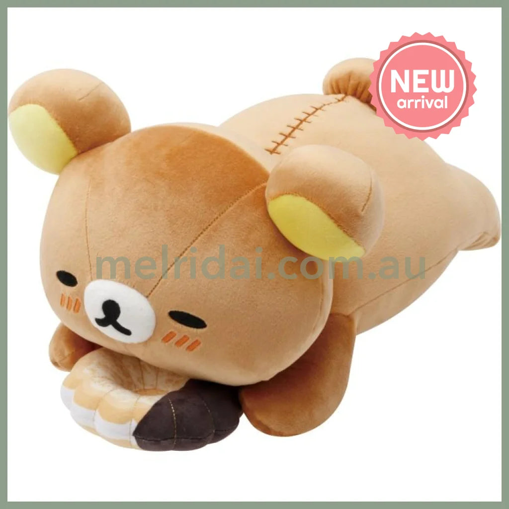 SAN-X | Rilakkuma Plush Toy Plush Doll L 160×180×300mm (Mister Donut Lying Down)