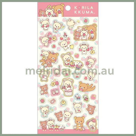 SAN-X | Rilakkuma Sheet Sticker (Full of Strawberry Day)