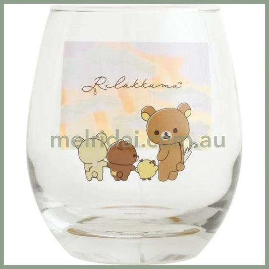 SAN-X | Rilakkuma Swaying Glass Tumbler Cup 95×Φ80mm (Umbrella Rain then Sunny)
